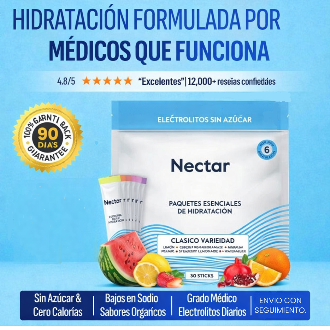 Hidratación Diaria Esencial Nectar – Pack de 30 Sobres (Sin Azúcar, Cero Calorías)